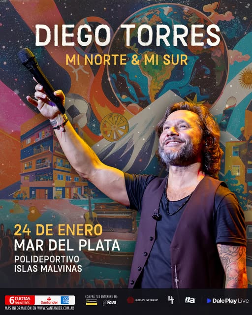 Diego Torres en Mar del Plata con su nuevo álbum “Mi Norte & Mi Sur”