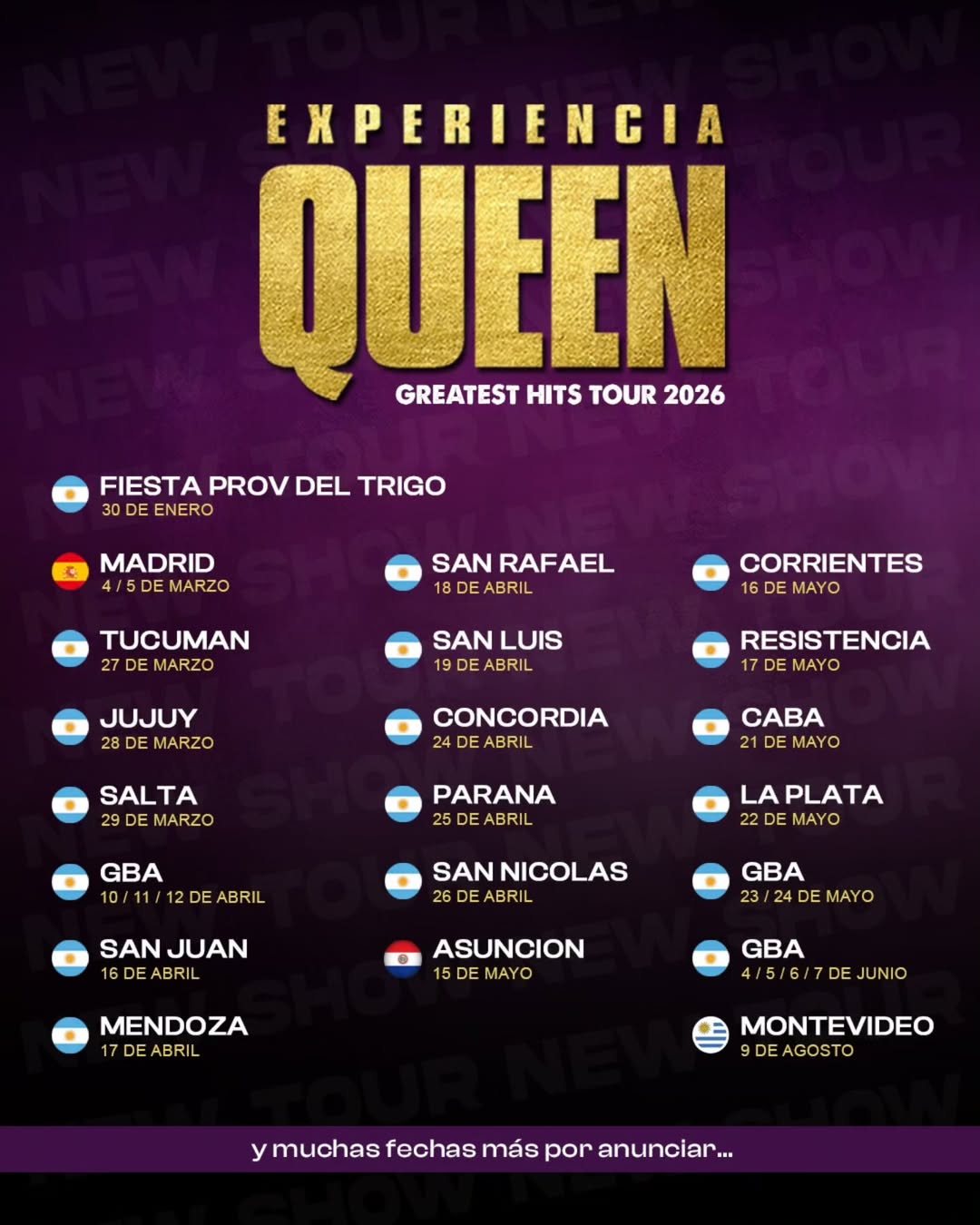 Experiencia Queen : Greatest Hits Tour 2026