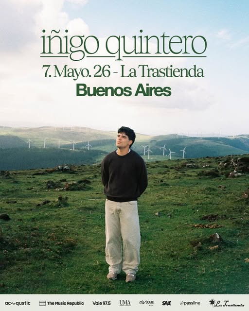 Iñigo Quintero anuncia su show en Buenos Aires con su gira mundial 2026