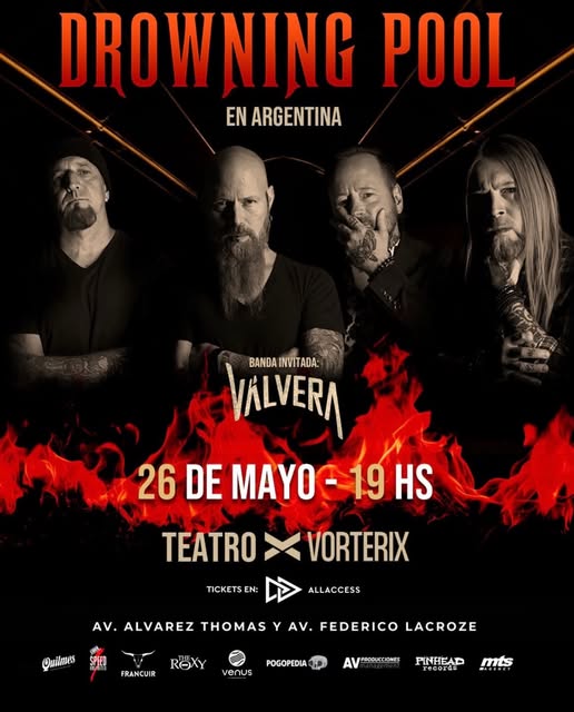 Drowning Pool debuta en Argentina: descarga histórica de nu metal en el Teatro Vorterix