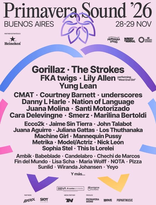 Primavera Sound Buenos Aires 2026 confirma el regreso de Gorillaz a Argentina