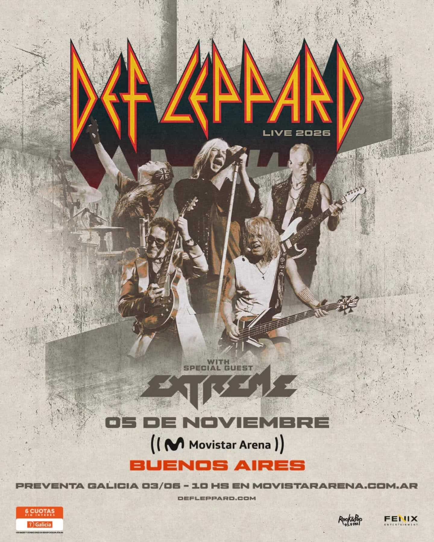 Def Leppard regresa a Argentina: la legendaria banda británica tocará en el Movistar Arena