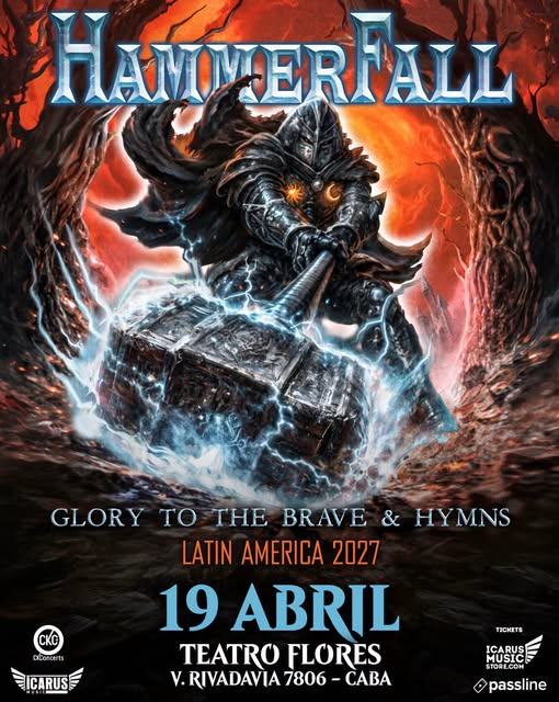 HammerFall en Argentina 2027: Glory to the Brave & Hymns llega al Teatro Flores