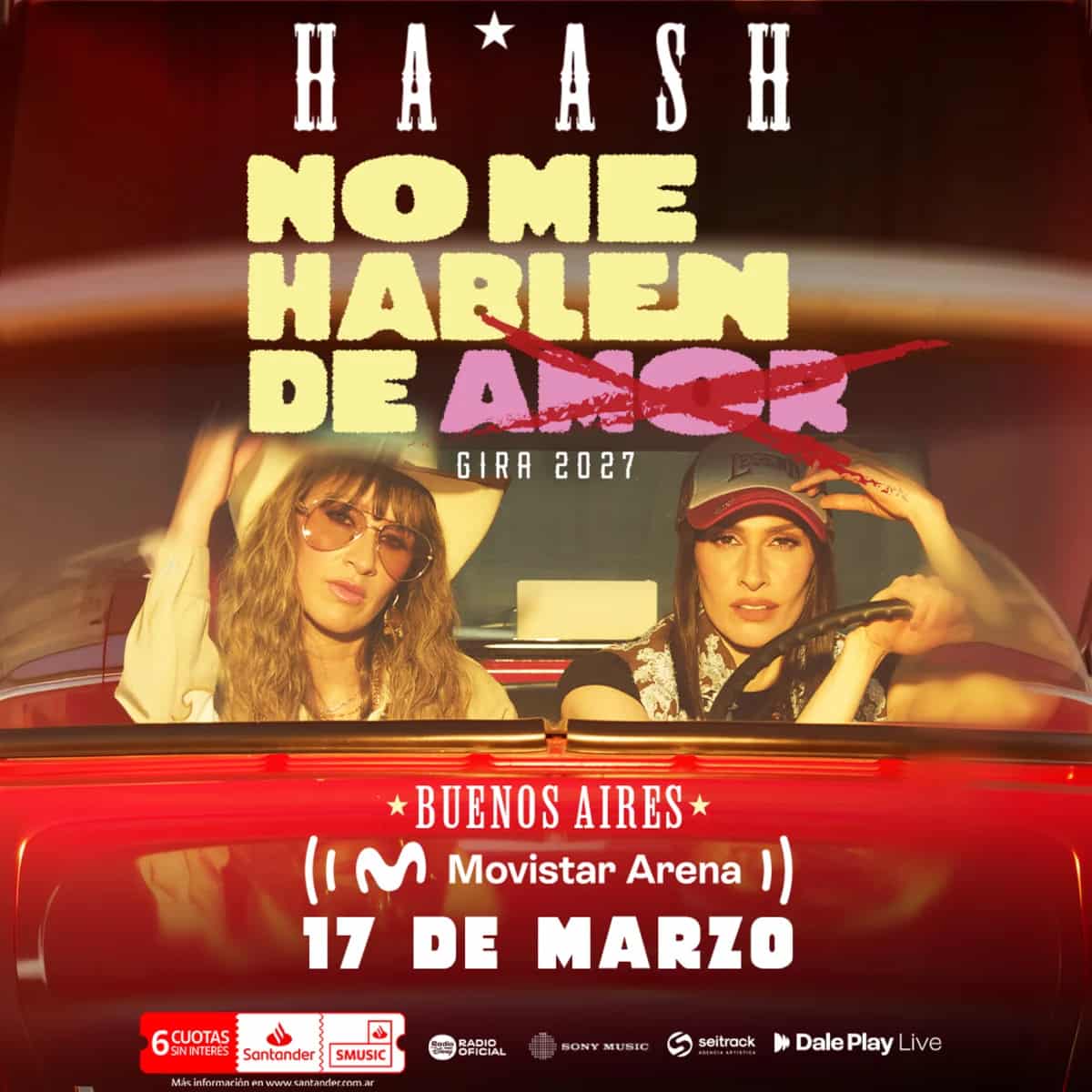 Ha*Ash en Argentina 2027: fecha, entradas y concierto en Movistar Arena